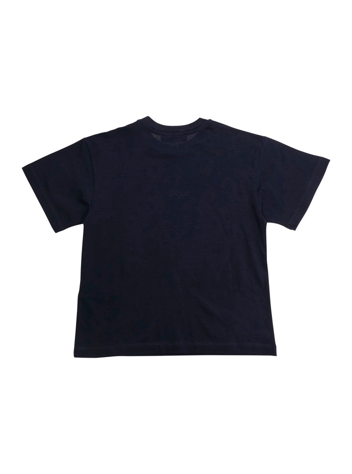 T-Shirt MAX&CO KIDS Blue with Maxi Logo Print on the Front in Cotton for Girls Blu Tshirts And Polo Shirts