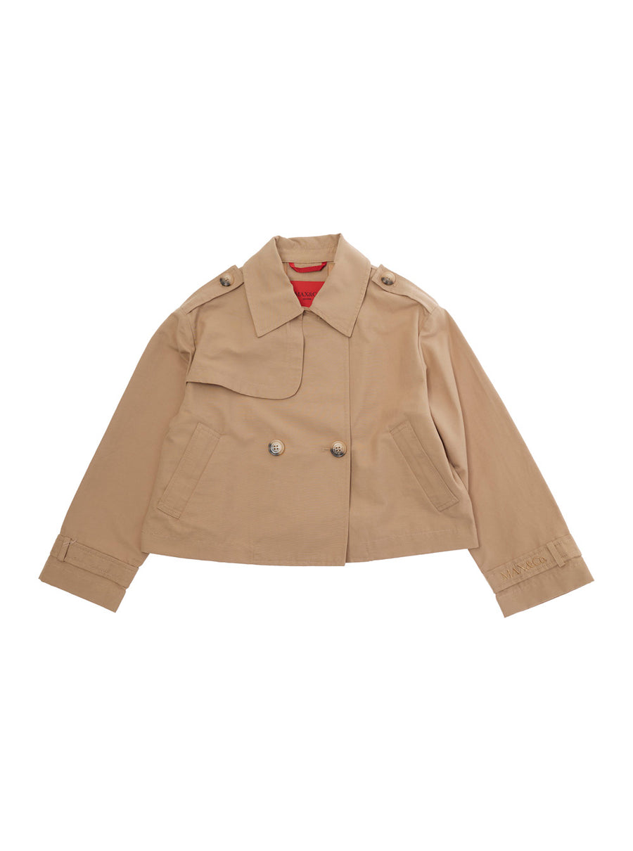 Girls Jacket Beige Cotton-Blend Blazers