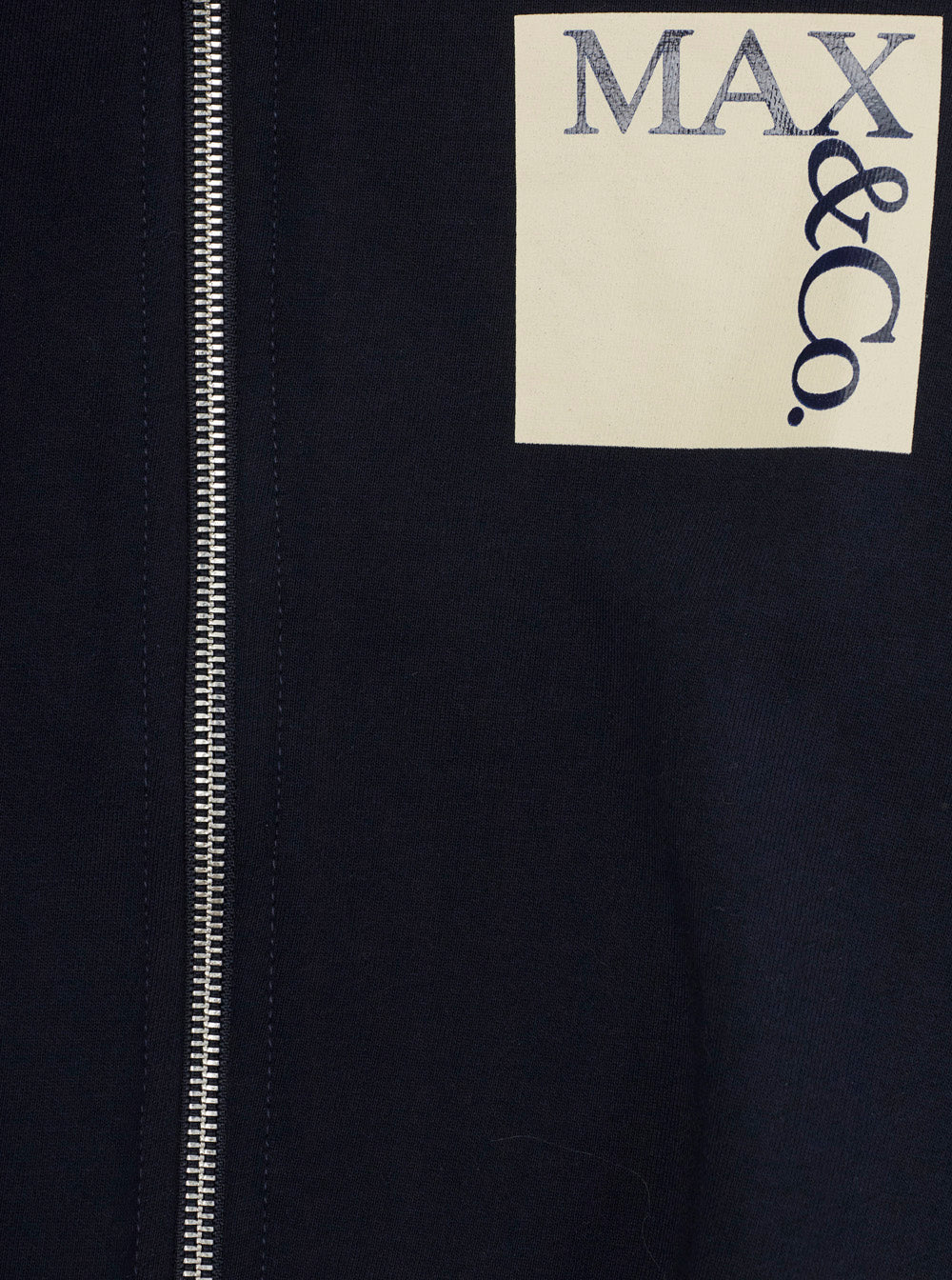 Hooded Sweatshirt with Fixed Hood and Logo Patch on Front in Blue Cotton for Girls Blu Sweatshirts
