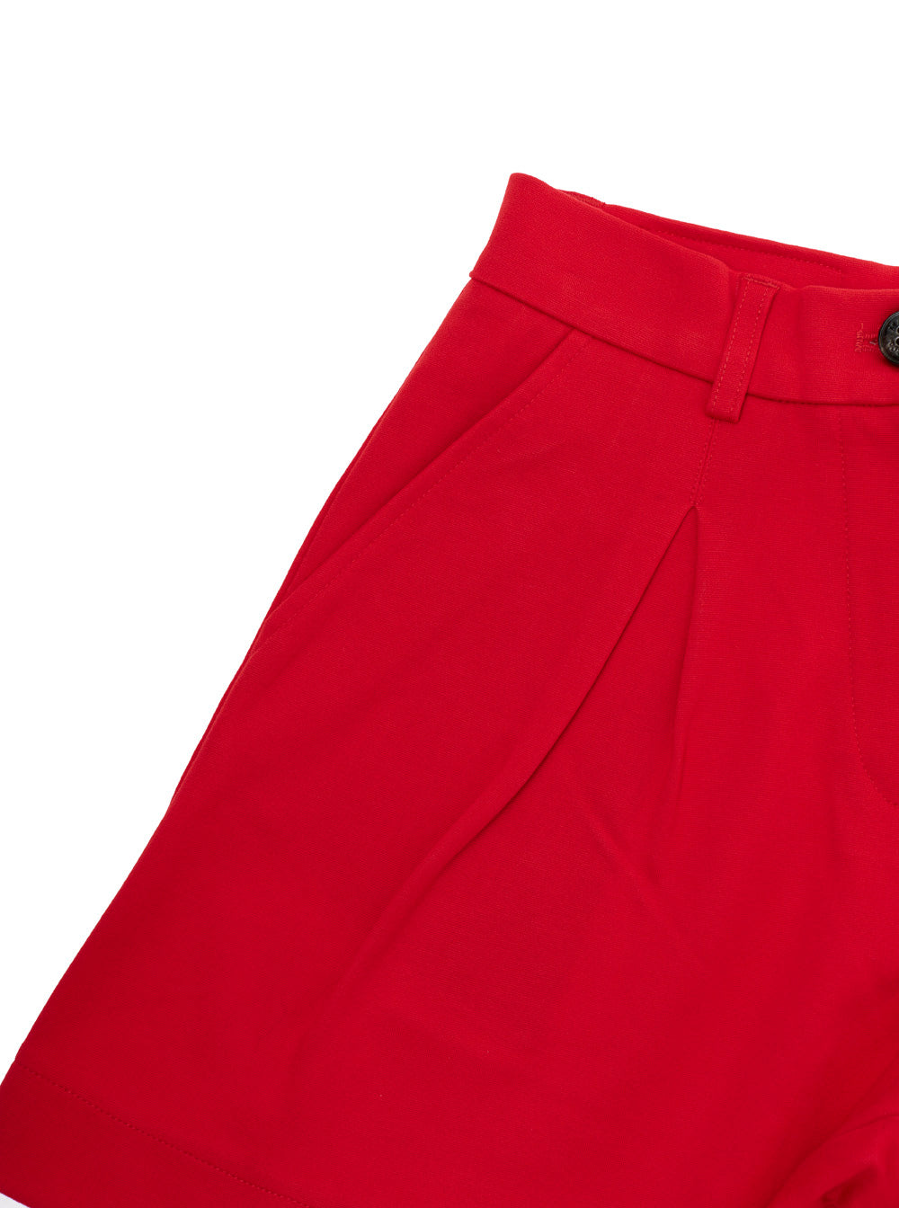 Shorts MAX&CO KIDS with Pleated Details and Logo Patch on the Back in Stretch Viscose Blend Red Girl Polyamide Elastane Bermuda