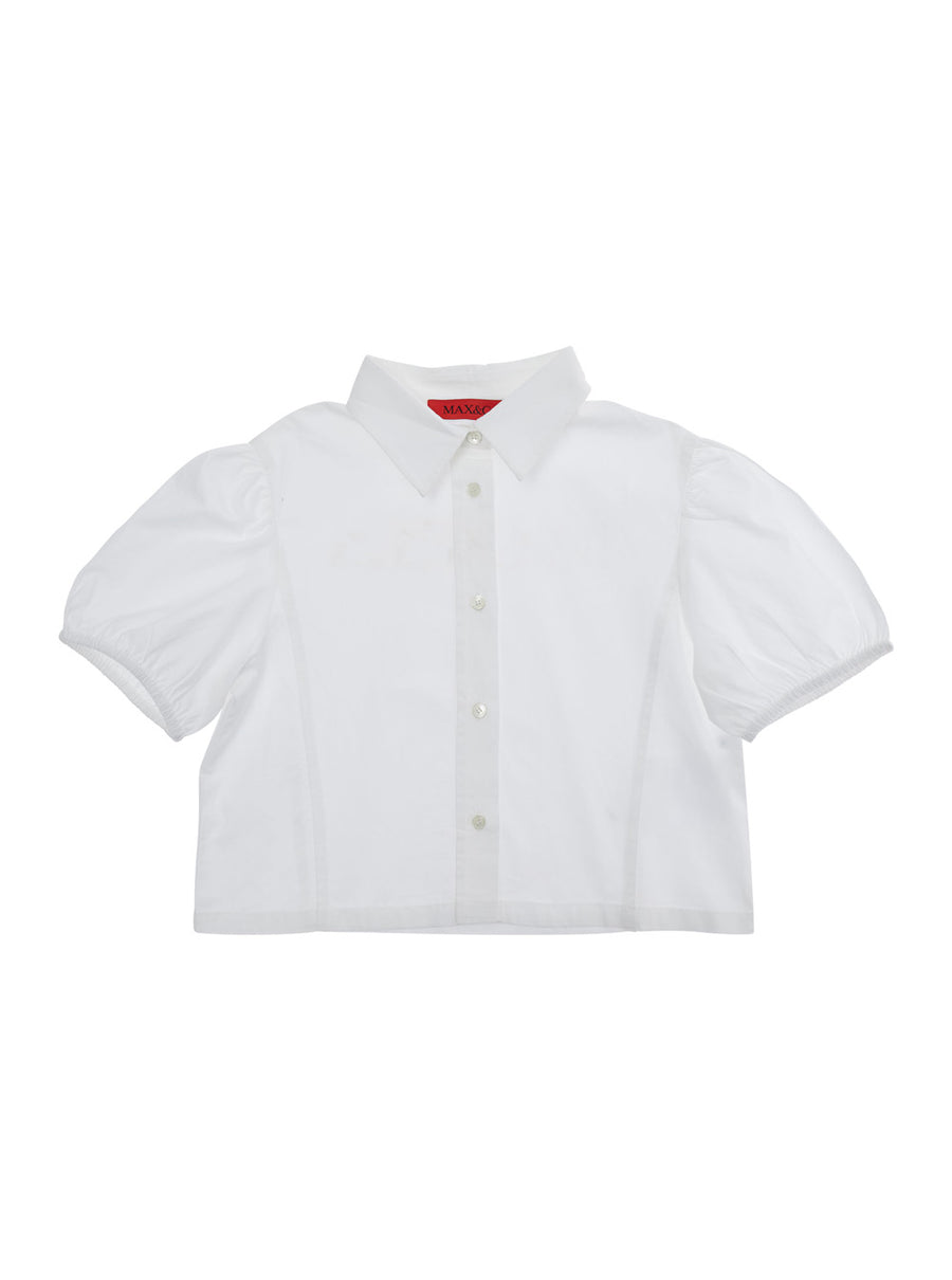 Shirt With Collar White Cotton Blouses And