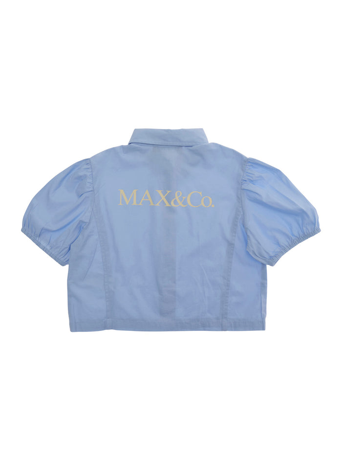 Shirt MX0333MX077MAXC17FMX804 Blue with Long Sleeves and Classic Collar in Cotton for Women Light Blouses