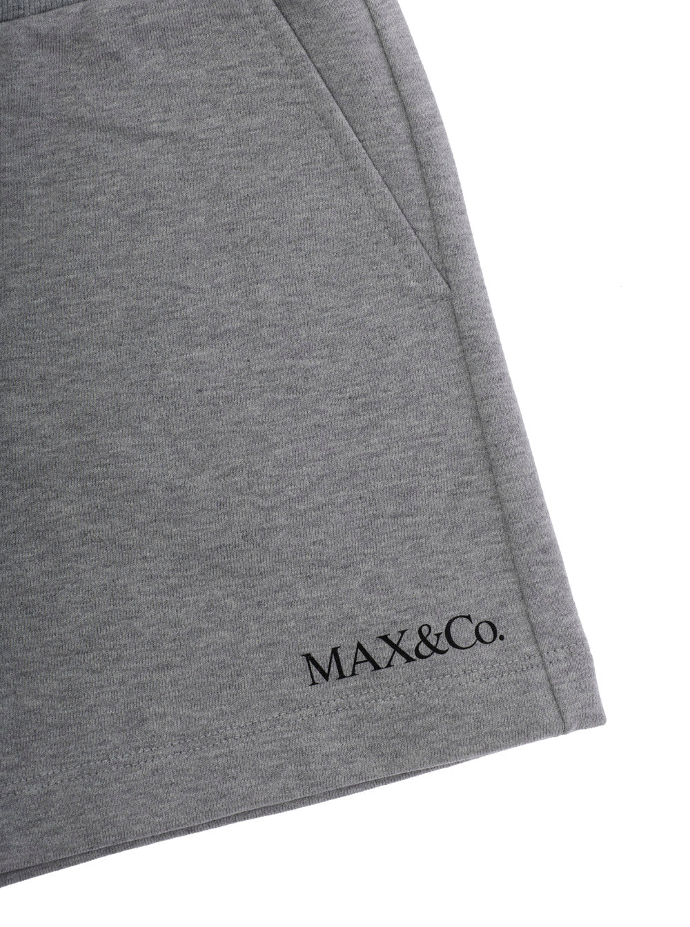 Gray Cotton Shorts with Elastic Waist and Front Lettering Logo for Girls Grey Bermuda