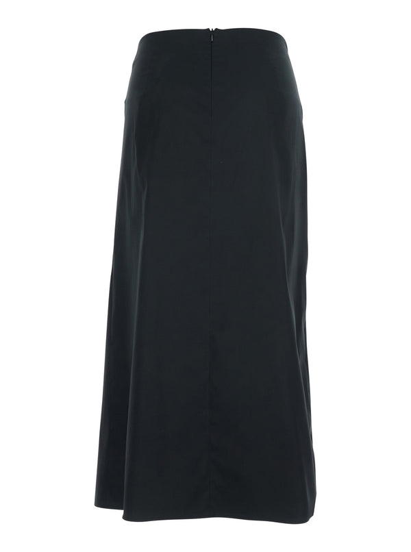 Skirt With Bow Detail Black Cotton