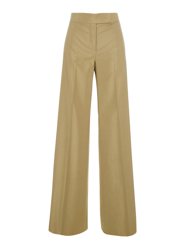 Trousers Bronte Beige Wool-Silk Virgin Wool
