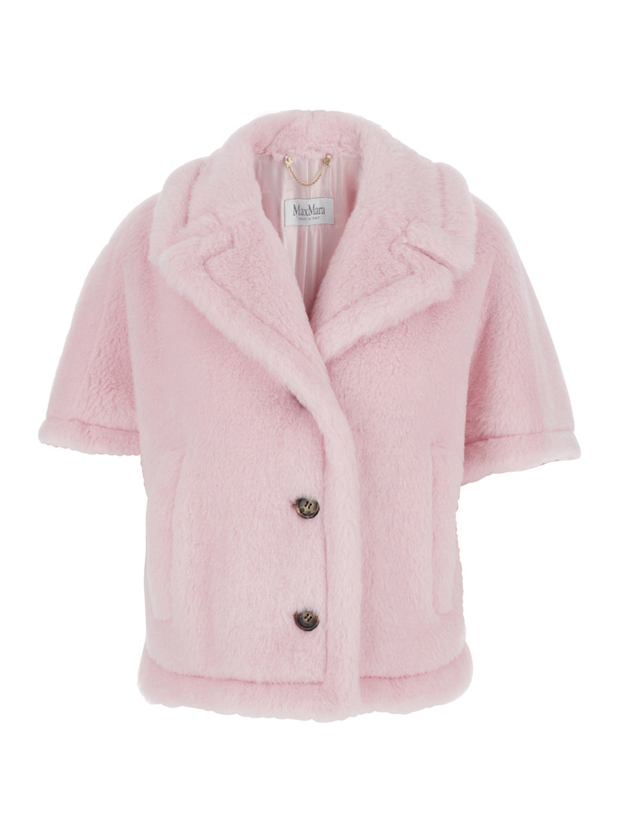 Cape Corvino Pink Fur Alpaca Coat