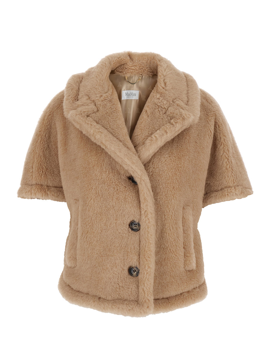 Cloak Corvino Beige Faux Fur Alpaca Coat