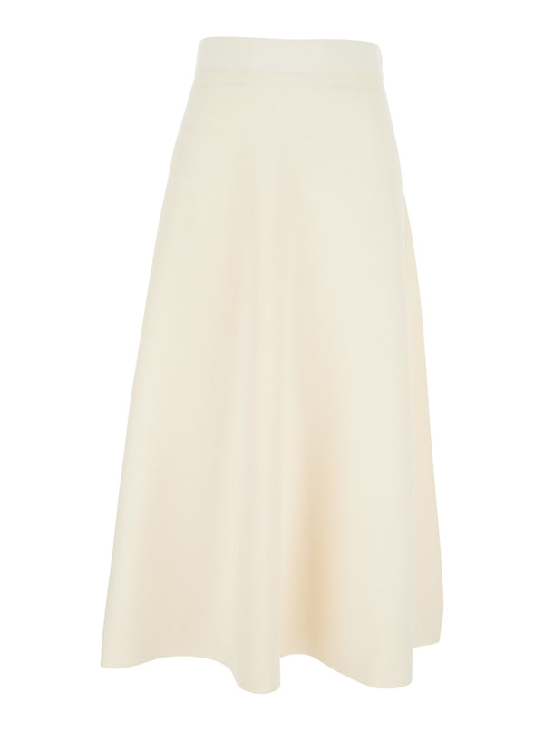 Long Skirt White Viscose