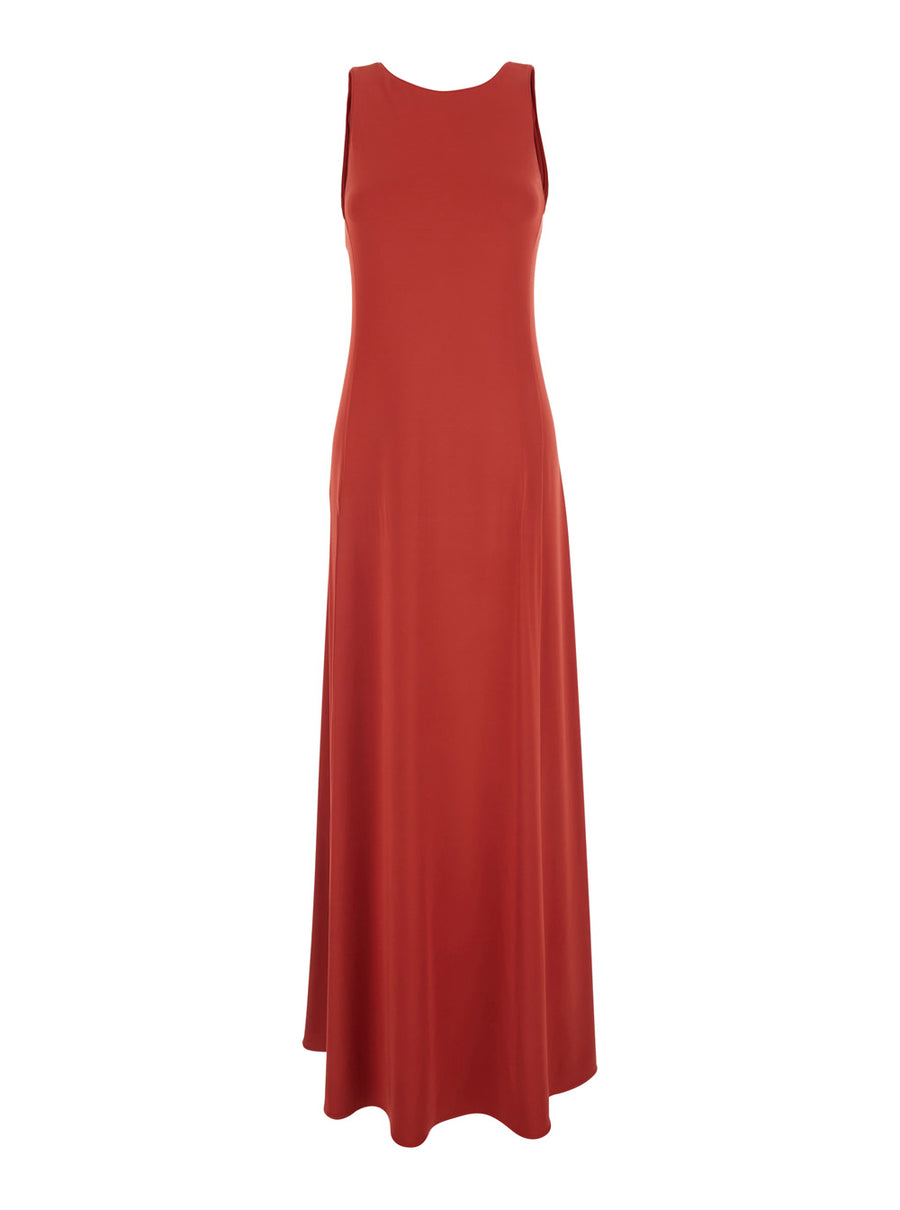 Long Dress Pania Red Viscose