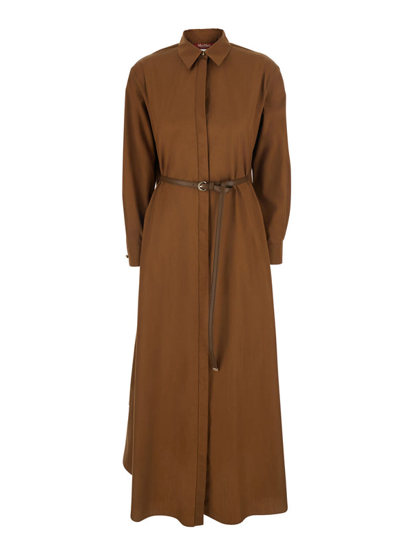 Long Dress Lecito Brown Cotton