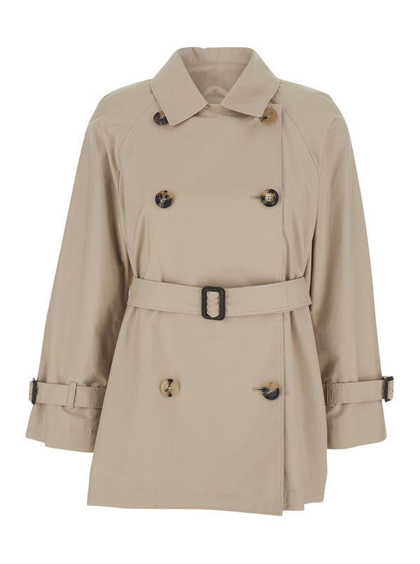 Trench Coat Calle Beige Cotton Polyester