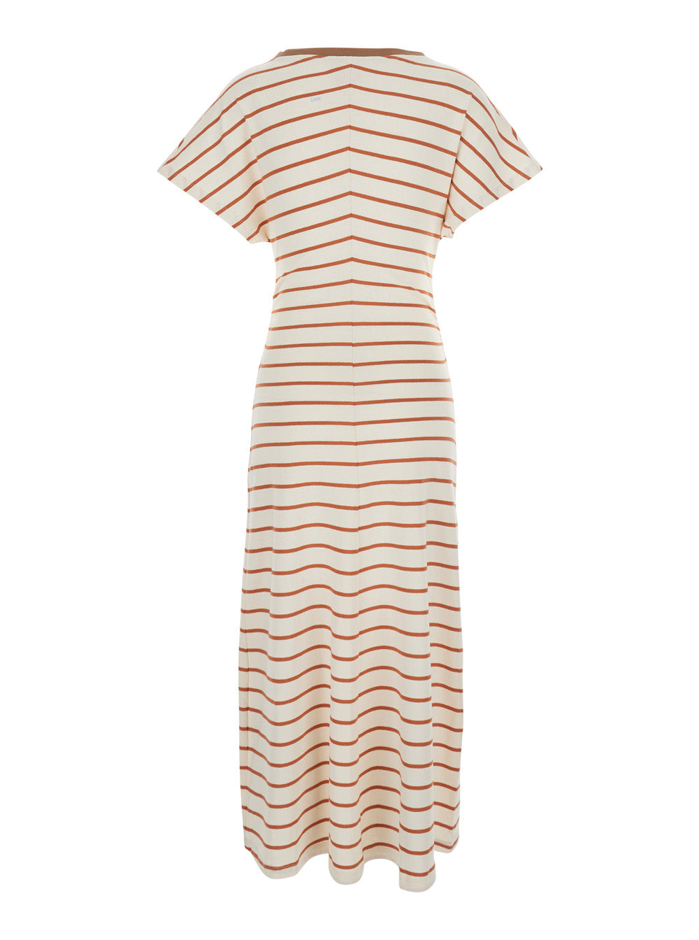 White Dress Abm088v1 With V-Neck And Short Sleeves Cotton For Women