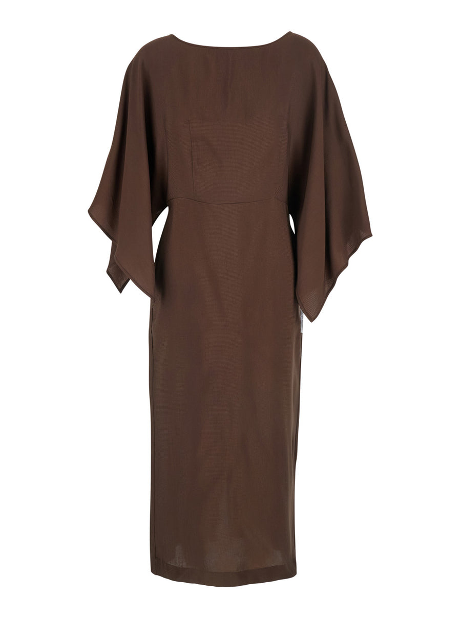 Dress V-Neck Brown