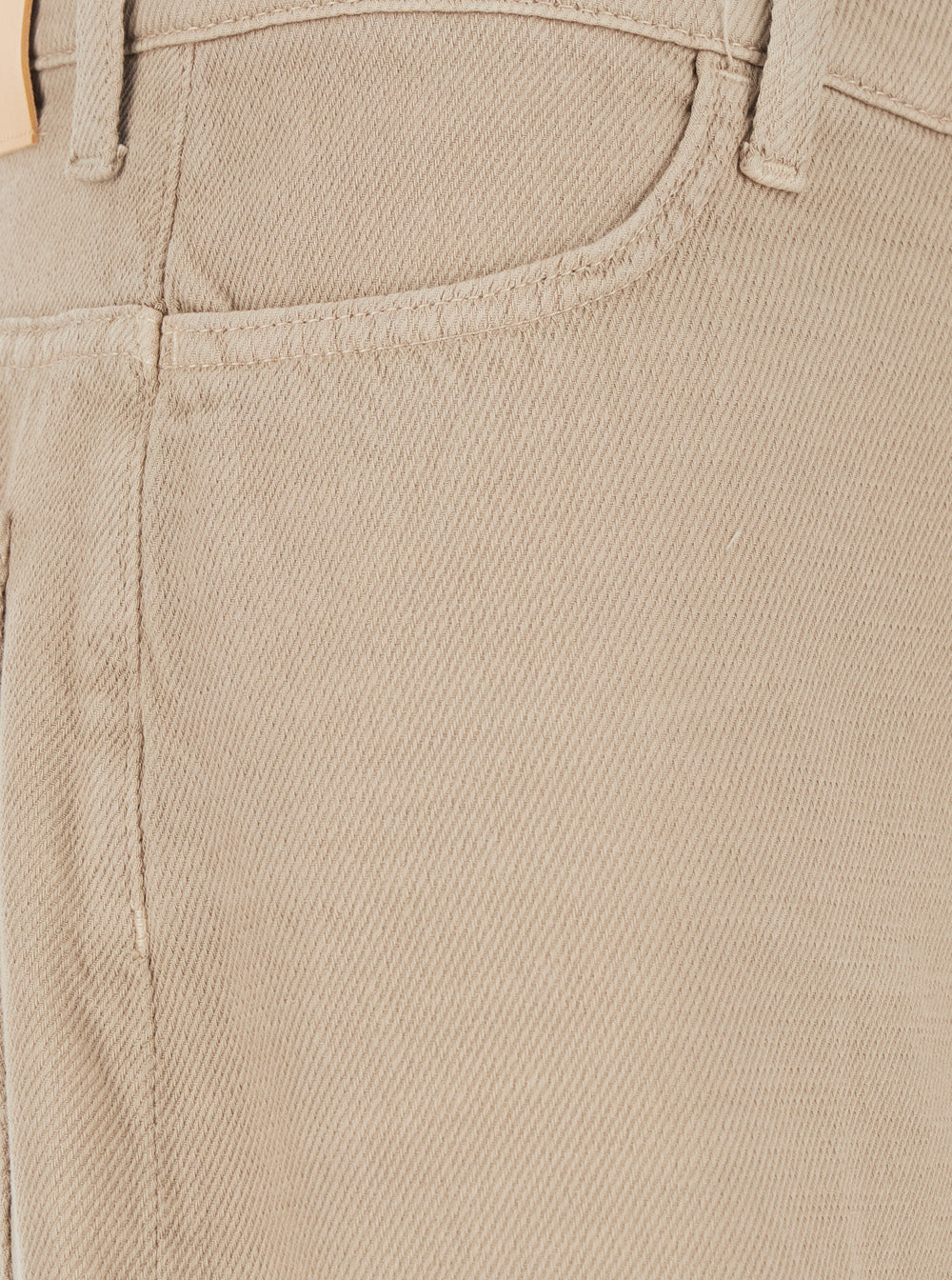 Beige Wide Fit Jeans With Bleach Effect Cotton Denim For Women