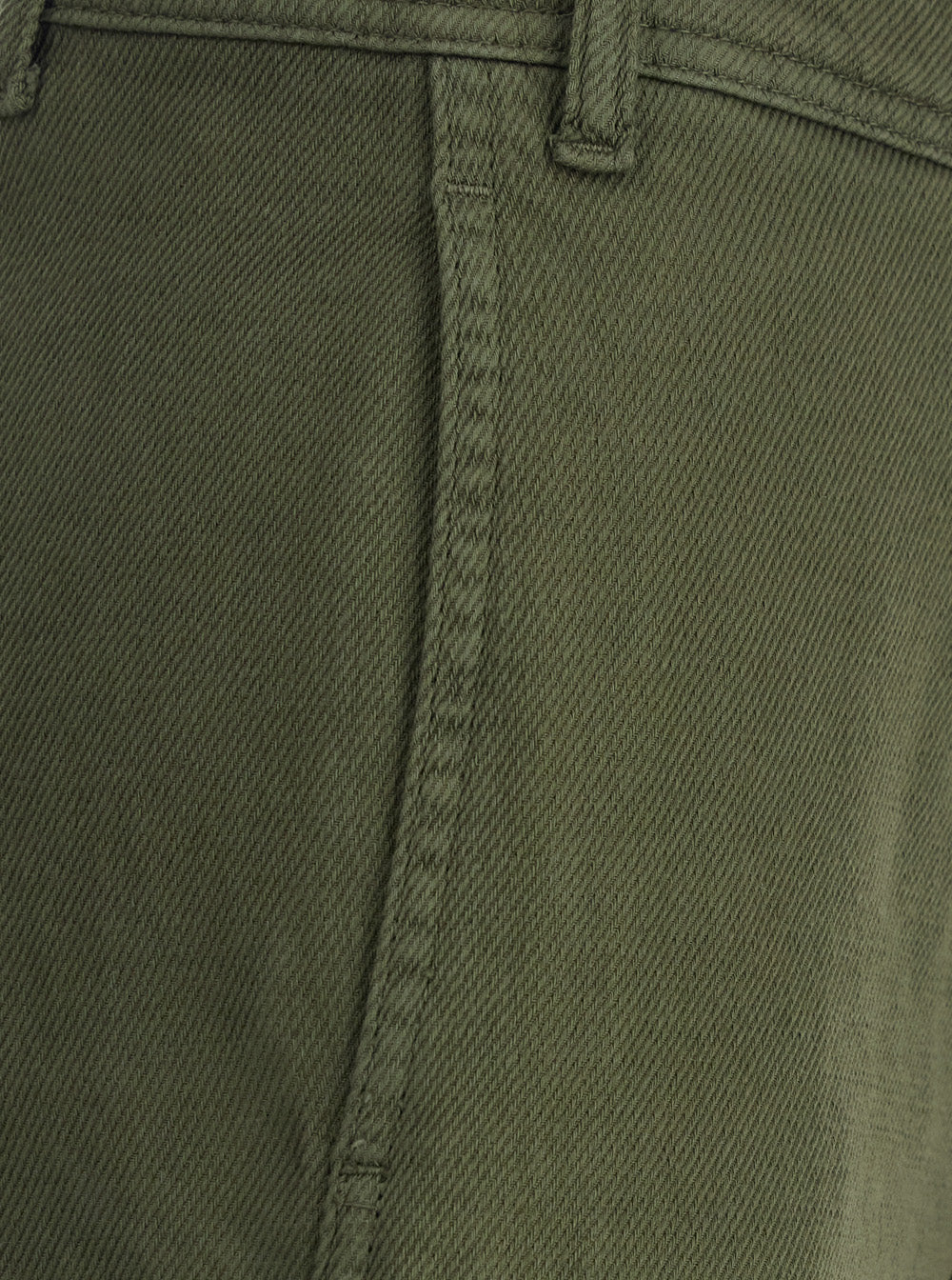 Green Cotton Five-Pocket Jeans