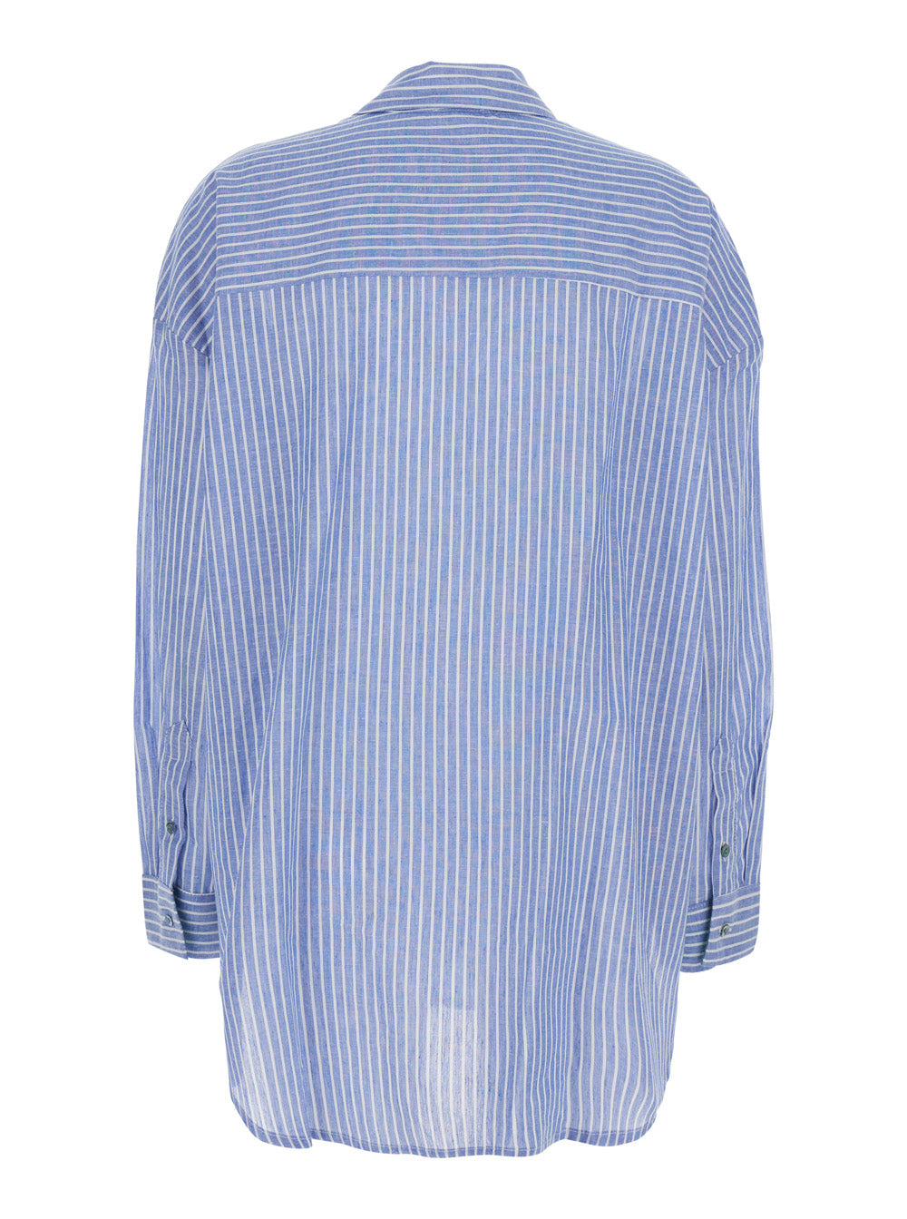Long Sleeve Shirt Merci With Collar And Blue Buttons For Women Light Blouses