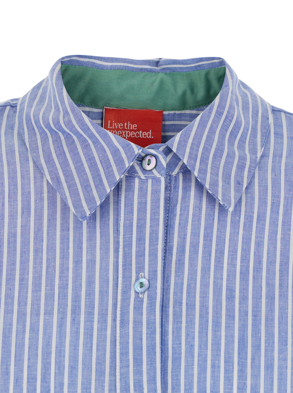 Long Sleeve Shirt Merci With Collar And Blue Buttons For Women Light Blouses