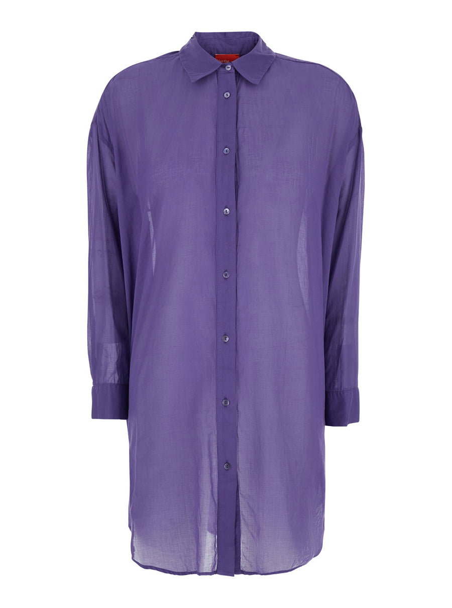 Long Shirt C400 Violet Viscose Blouses