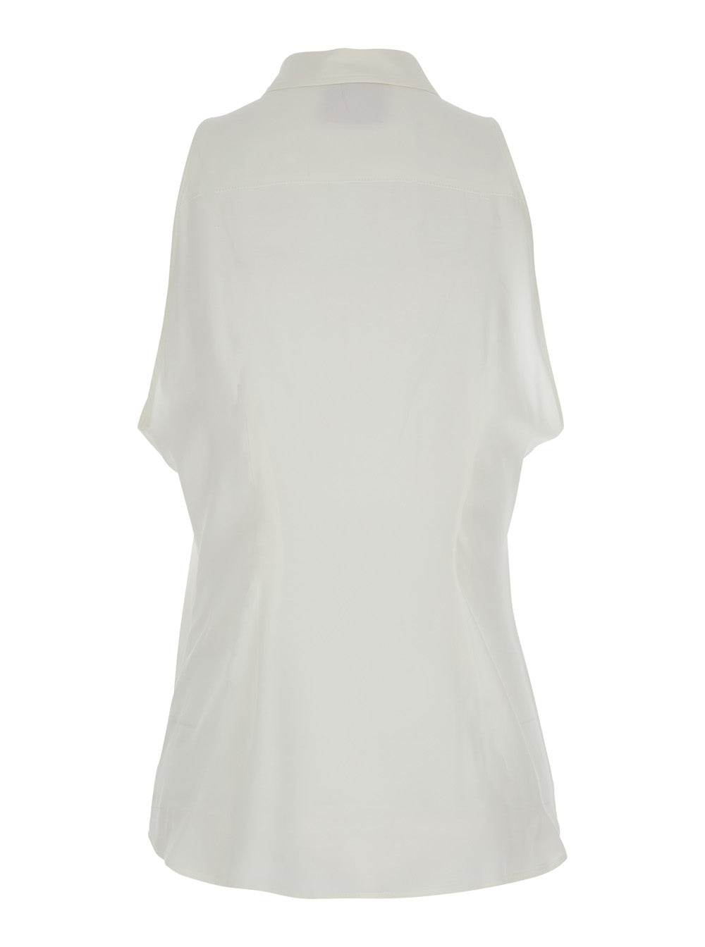 Shirt Coconut White With Classic Collar And Long Sleeves Cotton Women Blouses