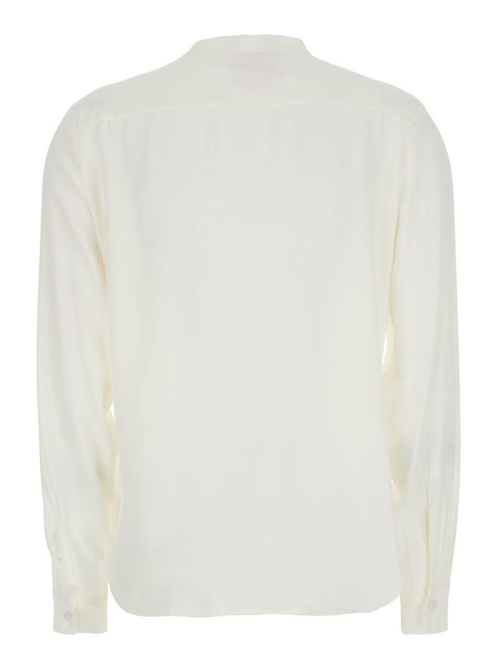 Shirt Cam030pcoconut White With Traditional Collar And Long Sleeves Cotton For Women Blouses
