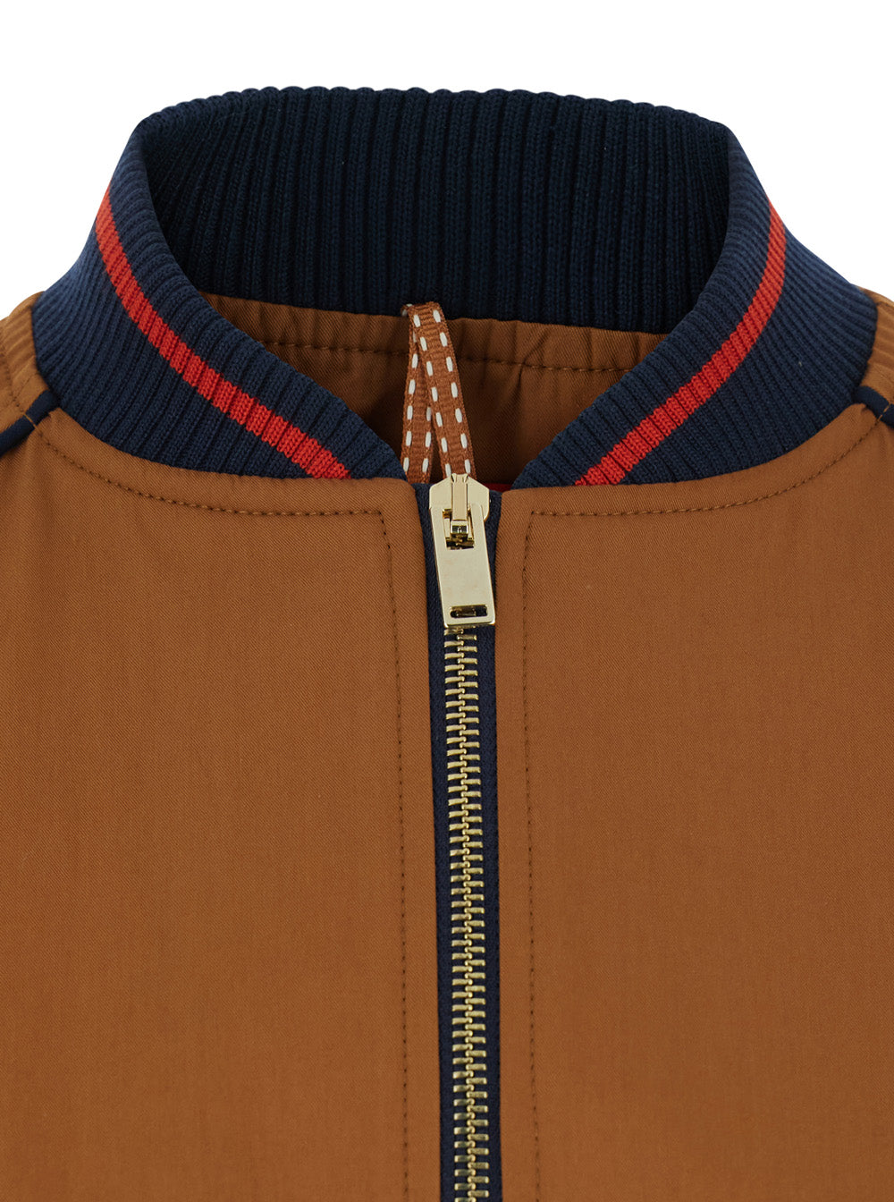Bomber G389rust Jacket With Front Zip Closure And Tech Fabric Pockets Brown Women