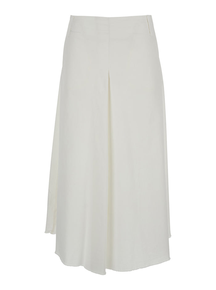 Luna Dress with Pleats and High Waist in White Women Skirt