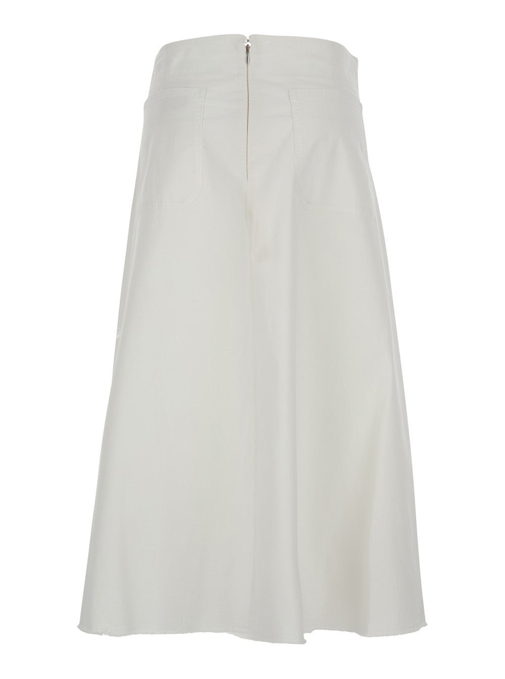 Luna Dress with Pleats and High Waist in White Women Skirt