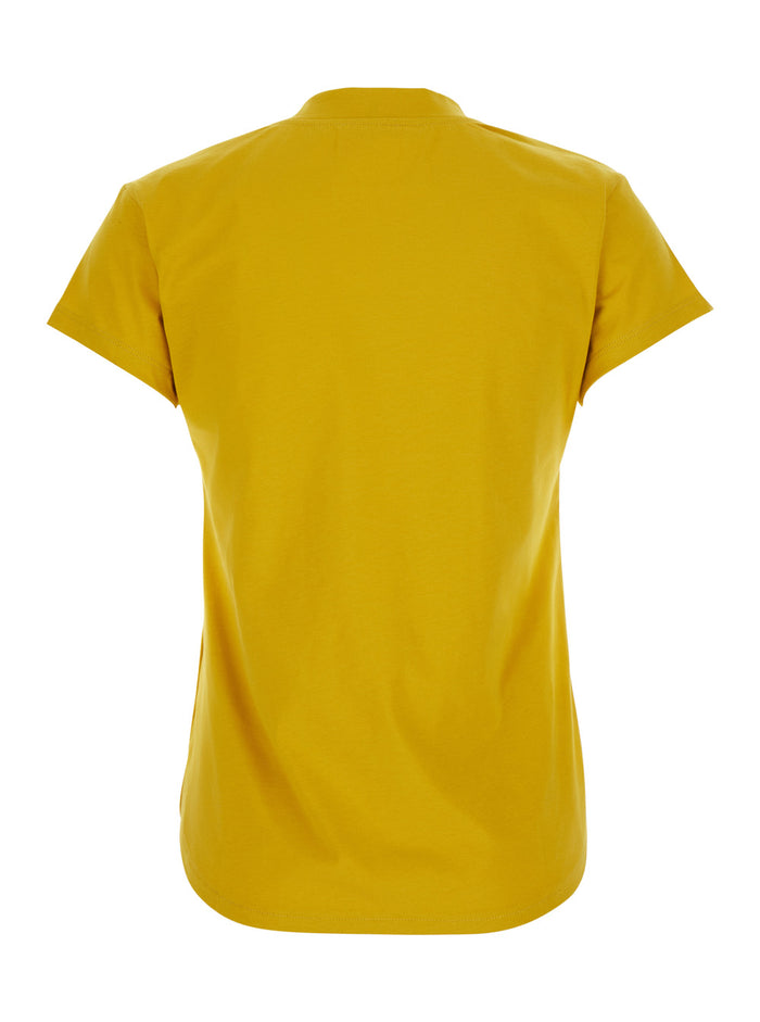 T-Shirt M304zzssmustard Yellow With Round Neck Cotton For Women Tshirts And Polo Shirts