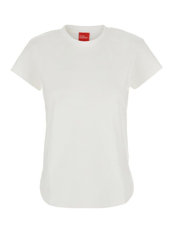 White T-Shirt M304zzss With Round Neck And Short Sleeves Cotton For Women Tshirts Polo Shirts