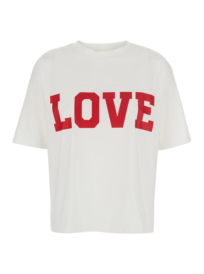 White T-Shirt With Round Neck And Short Sleeves In Cotton For Women Tshirts Polo Shirts