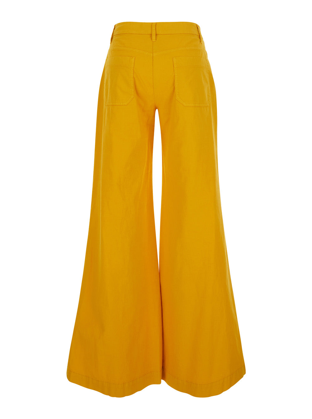 Yellow P401PMUSTARD Pants with Front Pockets in Cotton for Men Trousers