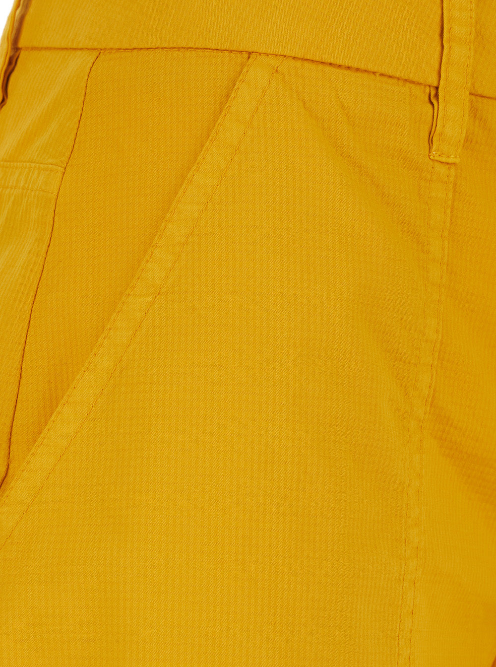 Yellow P401PMUSTARD Pants with Front Pockets in Cotton for Men Trousers