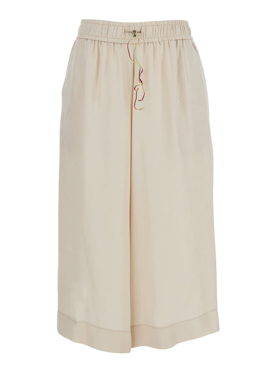 Bermuda Shorts Beige With Side Pockets Cotton