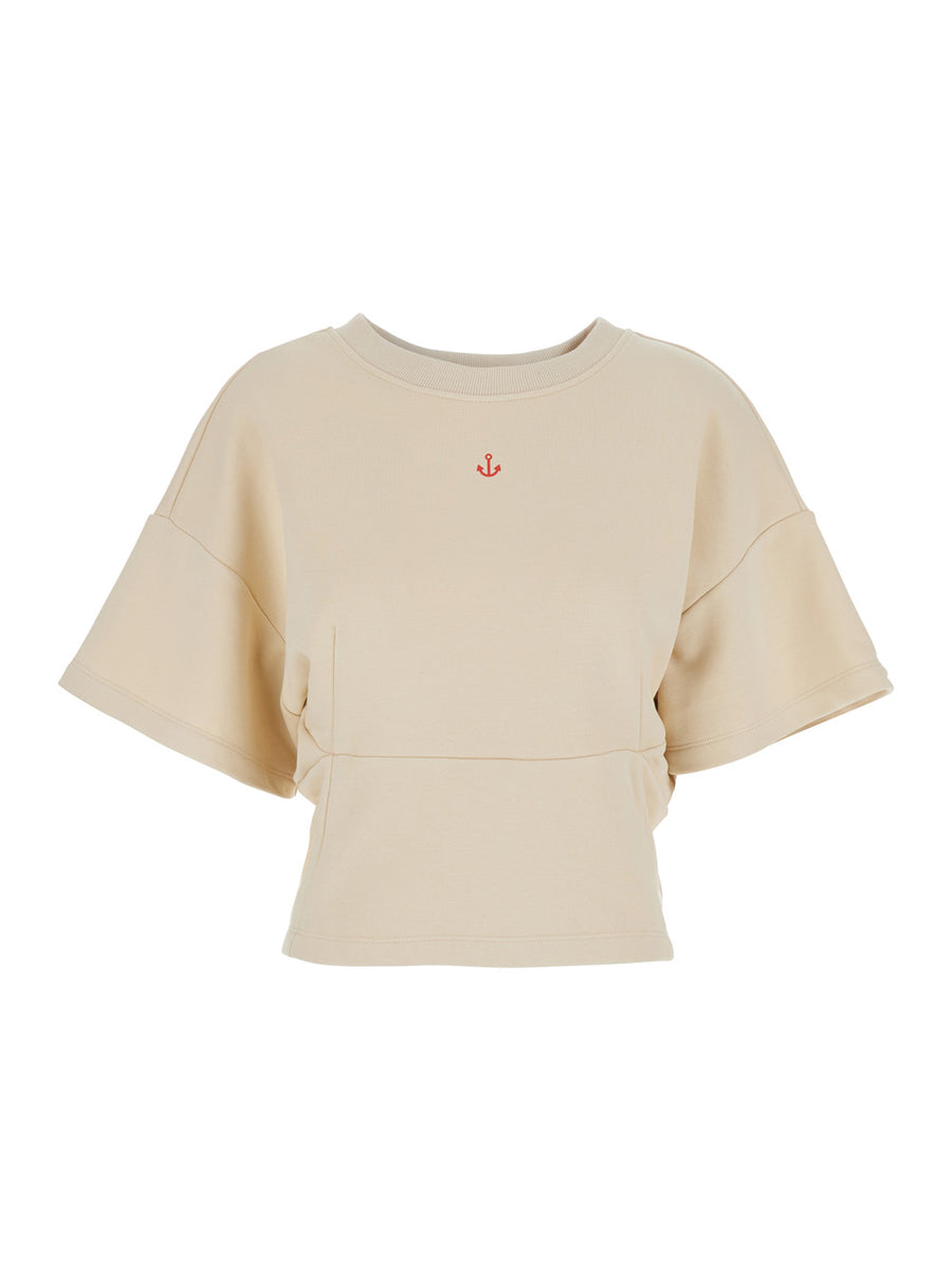 Sweater Round Neck White Cotton Sweatshirts