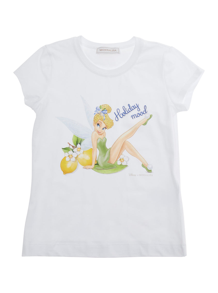 T-Shirt With Front Print White Cotton T-shirts