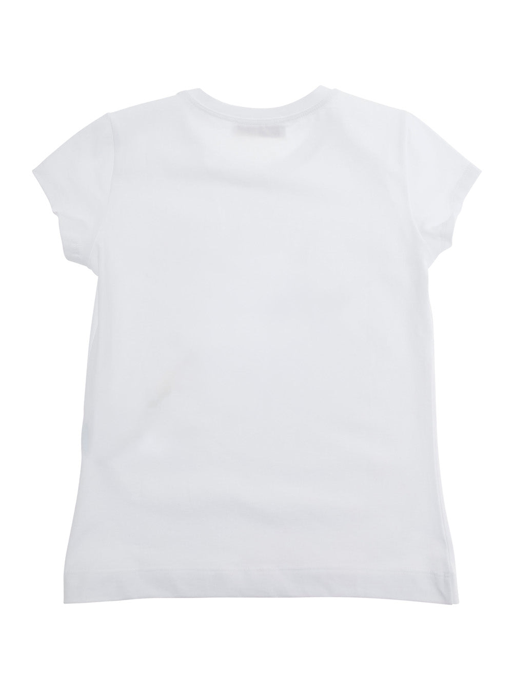White T-Shirt with Front Print in Cotton for Women Elastane Tshirts And Polo Shirts