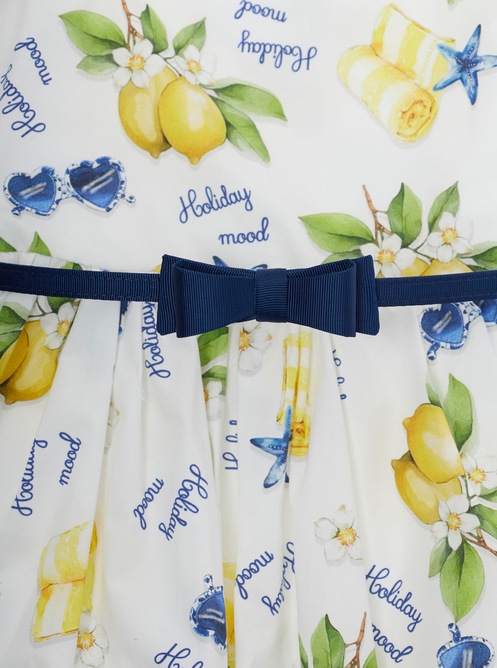 LEMONADE DRESS - White Short sleeve with round neckline Cotton Women