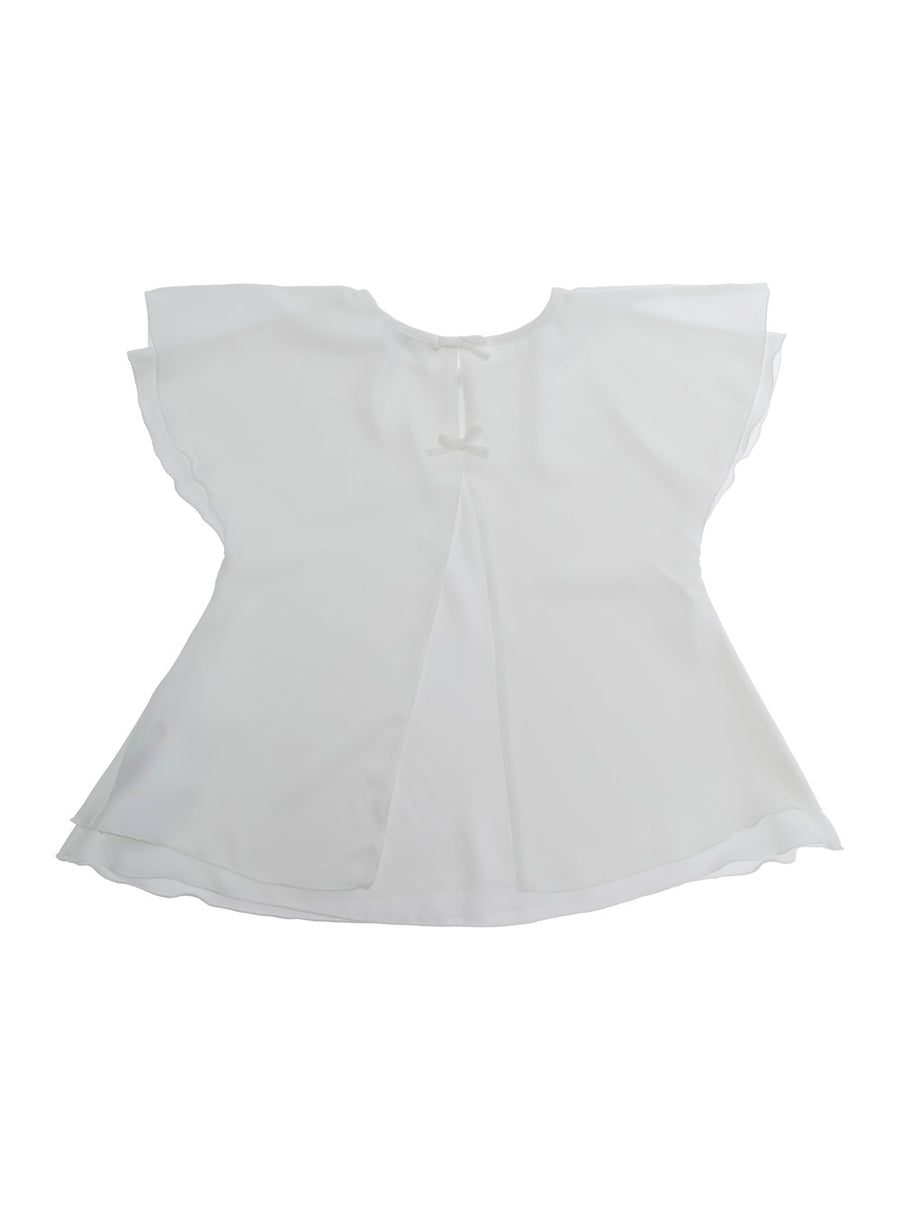 Crew Neck Top White Polyester Tops