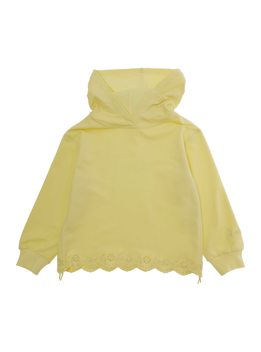 Girls Hoodie Yellow Cotton Hoods & Sweatshirts