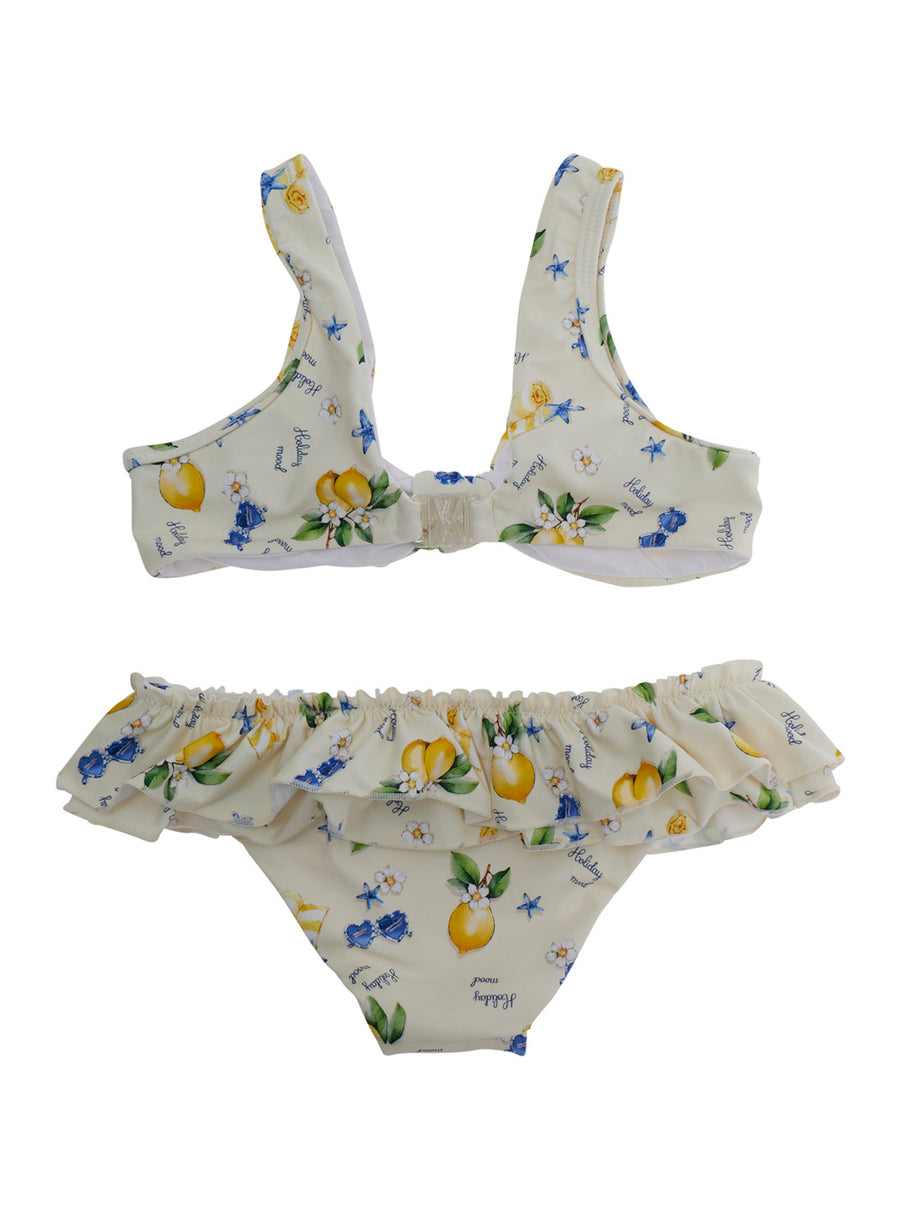 Bikini With Yellow Details Polyester Swimsuits