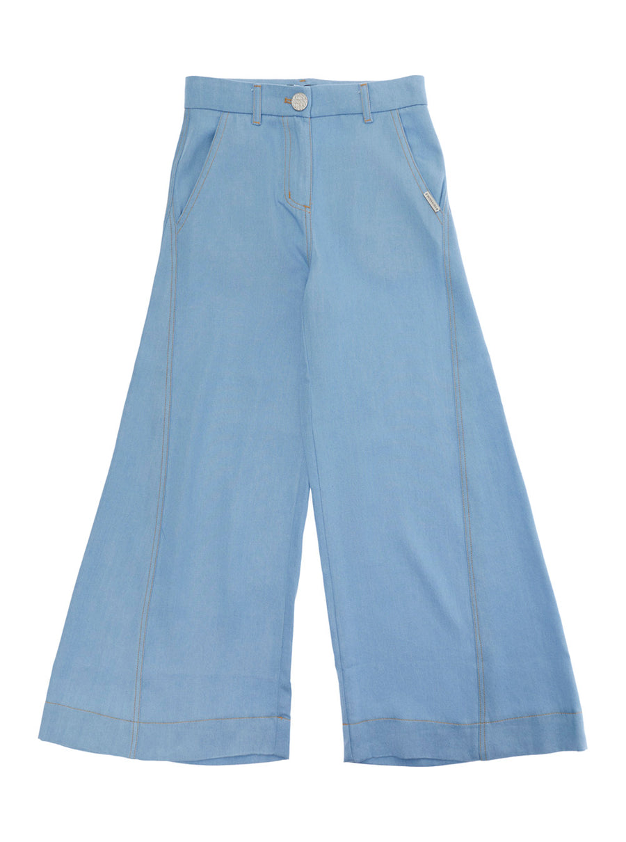 Bell-Bottom Jeans Light Blue Lyocell