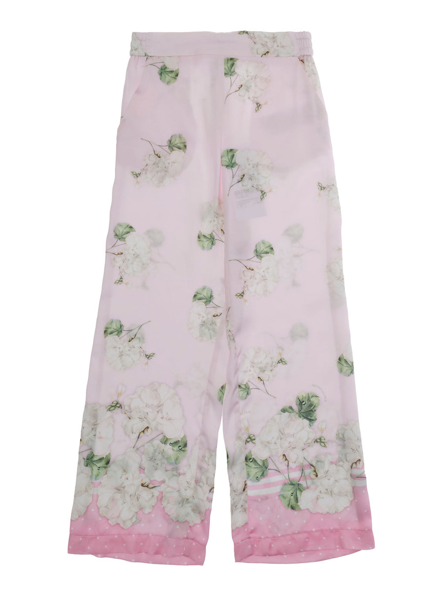 Girls Pink Viscose Pants Trousers