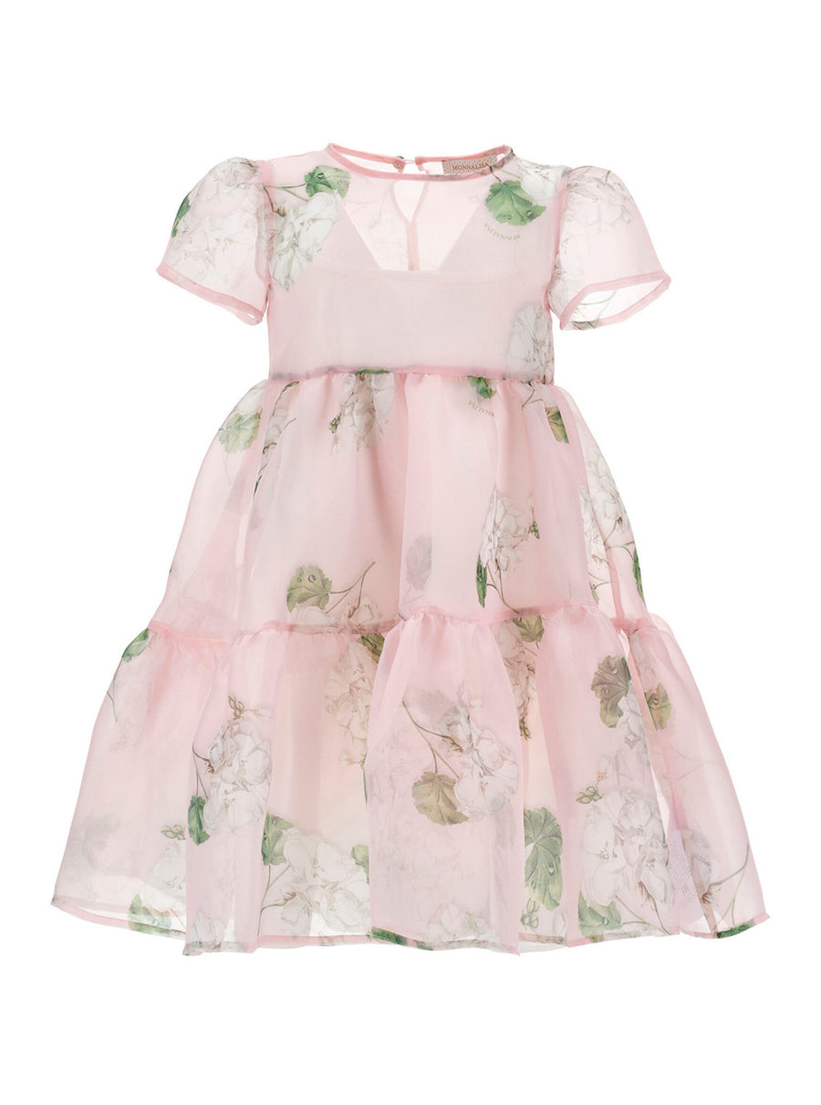 Dress Pink Semi-Transparent Floral Cotton