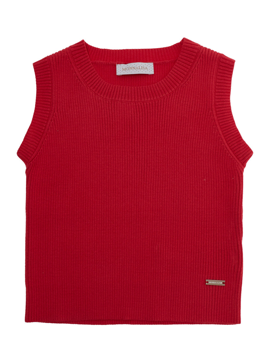 Top, Ribbed Viscose, Red Tops