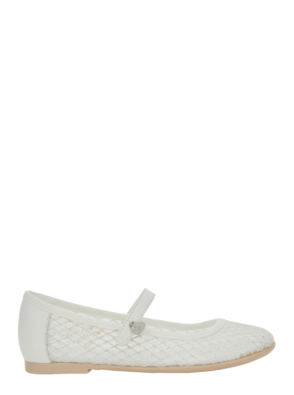 Ballet shoes Net Design with All-Over Glitter Decoration in Ecoleather for Girls White Ballerinas