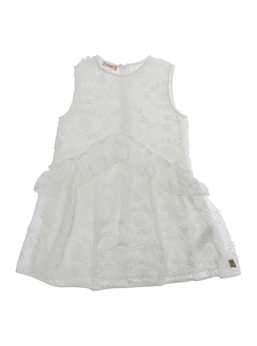 Dress N2109qn0475n21d153f0n100 White With Elegant Details Polyester Girl