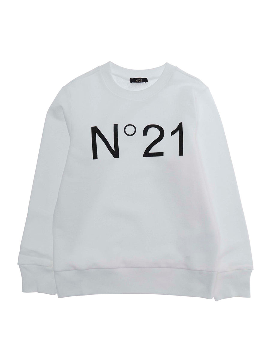 Crewneck Sweatshirt Kids White Cotton Hoods & Sweatshirts