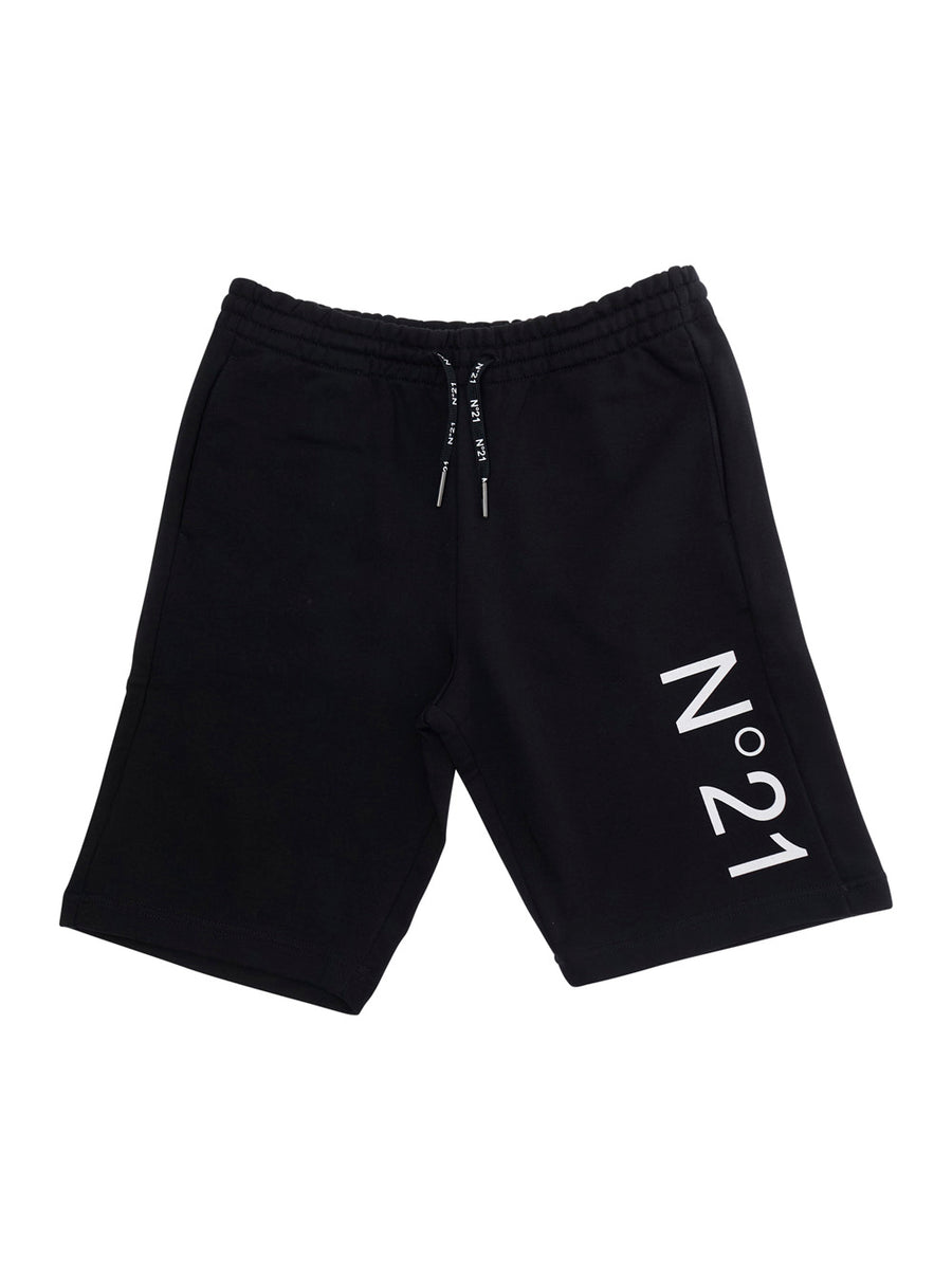Kids Bermuda Shorts Black Cotton
