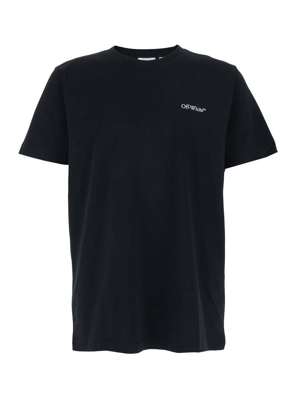 Black T-shirt with Logo on Front and Back for Men Cotton Tshirts Polo Shirts