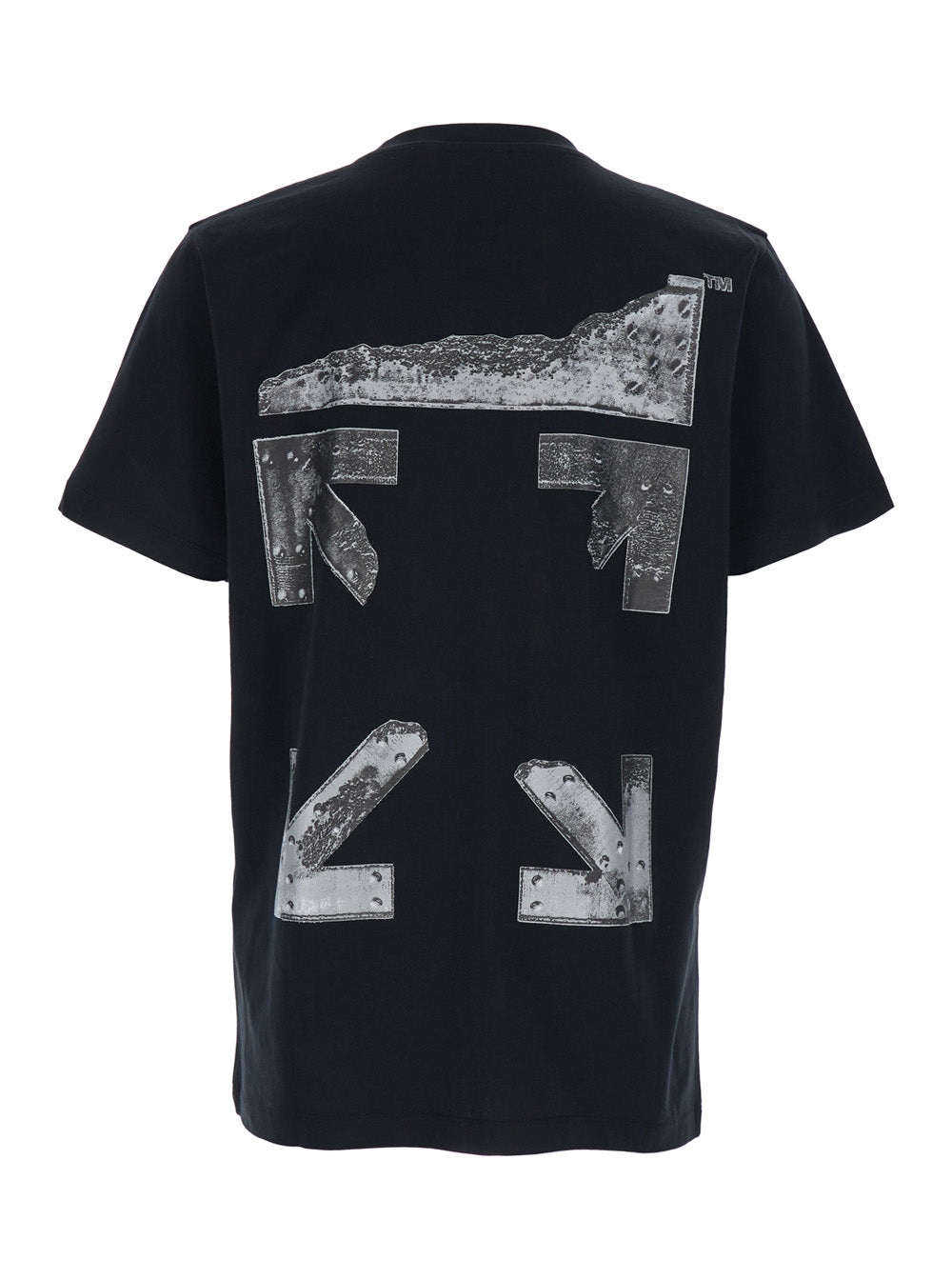 Black T-shirt with Logo on Front and Back for Men Cotton Tshirts Polo Shirts